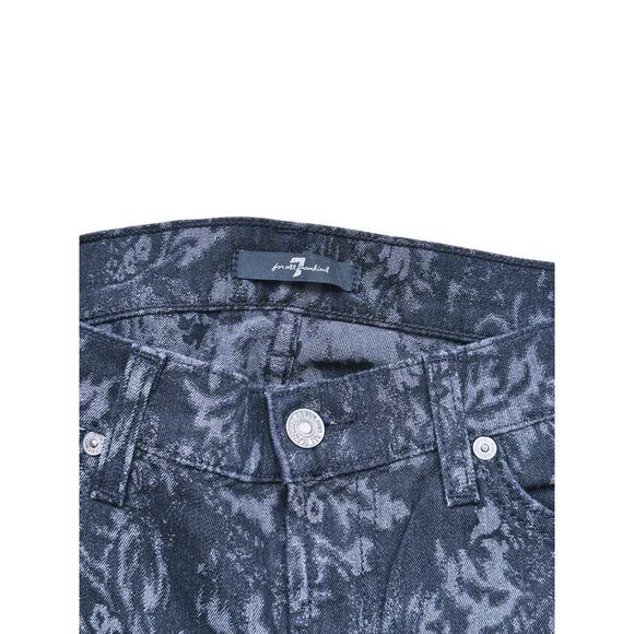 7 For All Mankind Gwenevere Floral Lace Skinny Jeans 26 Printed Edgy Victorian - Picture 4 of 7